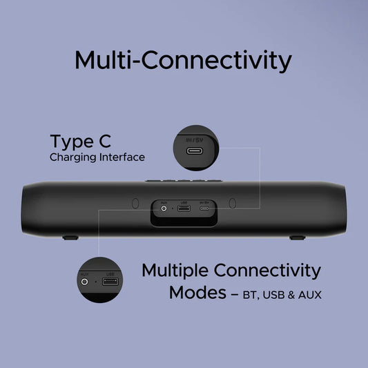 boAt Aavante Bar 520 – 2.0 Channel Portable Bluetooth Soundbar with Type-C & 6H Playtime