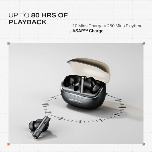 Nirvana AI-ENx True Wireless Earbuds with 6 Mic Noise Cancellation, 80 Hours Playback & ASAP Fast Charge