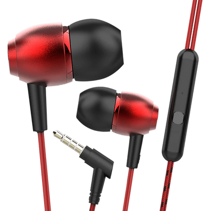 Premium Metal Wired In-Ear Earphones with Mic | Braided Cable | Deep Bass & Noise Isolation