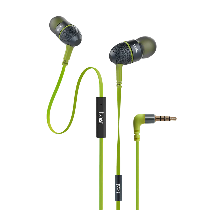 boAt Bassheads Wired In-Ear Earphones with Mic | Braided Cable | Extra Deep Bass & Noise Isolation
