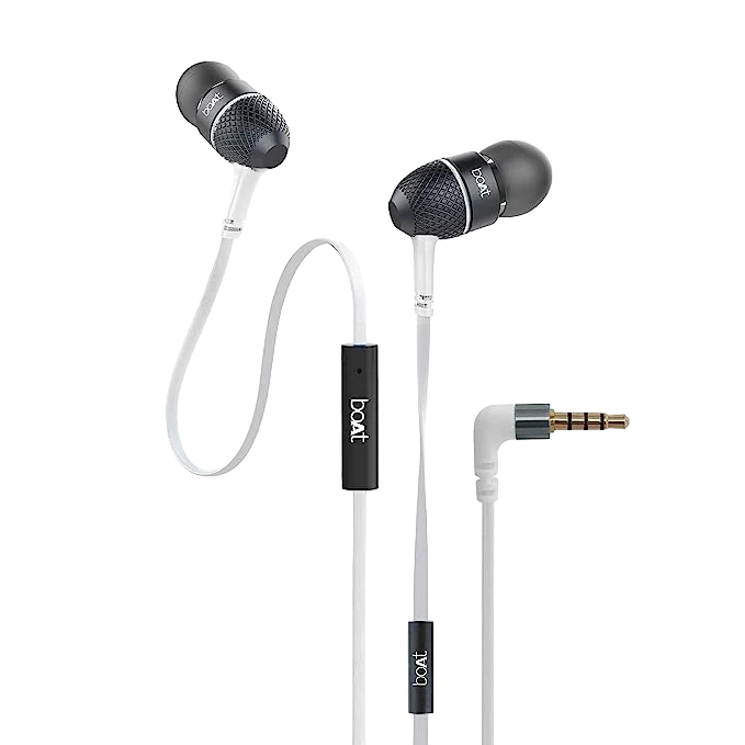 boAt Bassheads Wired In-Ear Earphones with Mic | Braided Cable | Extra Deep Bass & Noise Isolation
