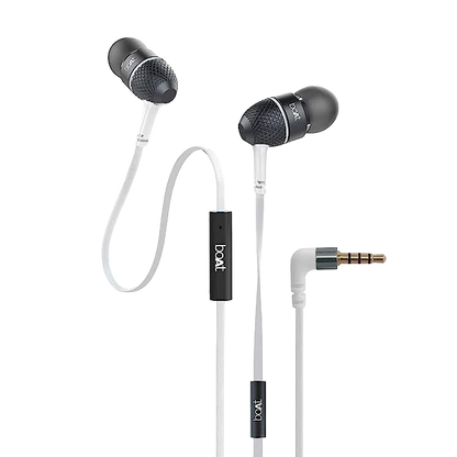 boAt Bassheads Wired In-Ear Earphones with Mic | Braided Cable | Extra Deep Bass & Noise Isolation