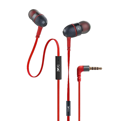 boAt Bassheads Wired In-Ear Earphones with Mic | Braided Cable | Extra Deep Bass & Noise Isolation