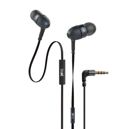 boAt Bassheads Wired In-Ear Earphones with Mic | Braided Cable | Extra Deep Bass & Noise Isolation