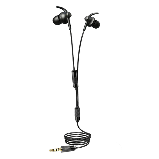 Sports Wired In-Ear Earphones with Ear Hooks | Deep Bass & Noise Isolation | Gym & Running Headphones with Mic