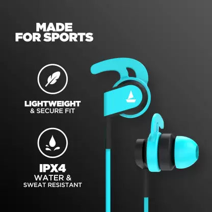 boAt Sports Wired In-Ear Earphones with Mic | Ear Hook Design | Deep Bass & Sweat Resistant